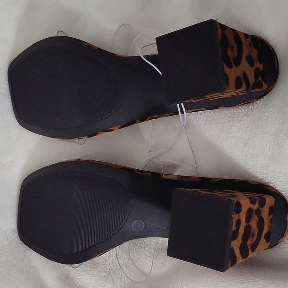 NWOT Madden Girl Clear Strap Leopard Heels - Picture 4 of 5